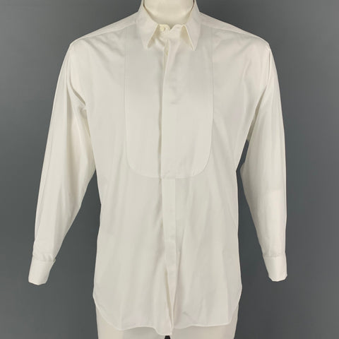 GIORGIO ARMANI Size L White Tuxedo Long Sleeve Shirt