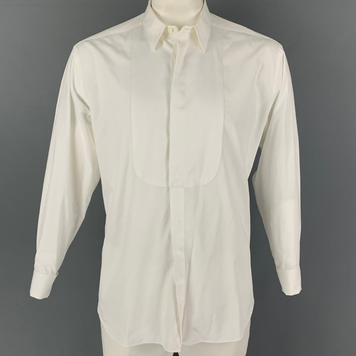 GIORGIO ARMANI Size L White Tuxedo Long Sleeve Shirt