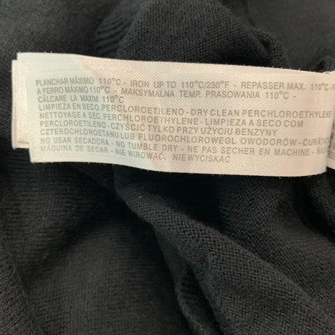 MASSIMO DUTTI Taille S Pull Col V Noir Coton Soie Cachemire