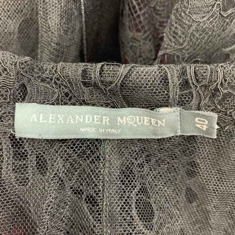 ALEXANDER MCQUEEN Size 4 Black Capelet Dress Top