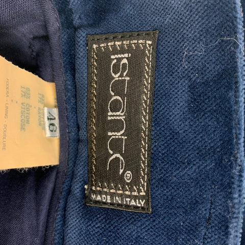 Vintage ISTANTE by GIANNI VERSACE Size 30 Navy Pleated Cotton Rayon High Waisted Casual Pants