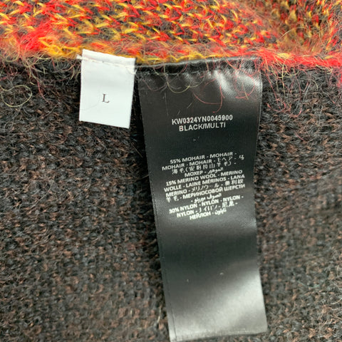 J.W.ANDERSON Size L Black Yellow Red Knit Mohair Blend Turtleneck Sweater