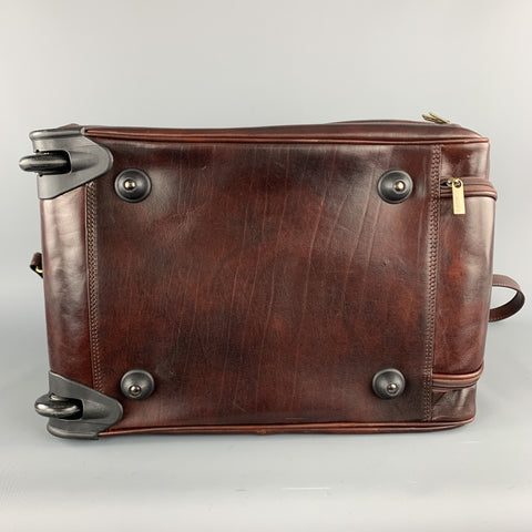 MEDICI FIRENZE Brown Leather Top Handle Shoulder Strap Duffle Bag