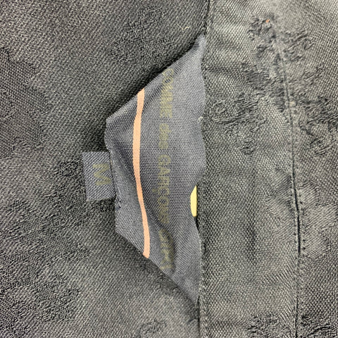 COMME des GARCONS Vestido con cinturón de poliéster floral jacquard azul marino talla M