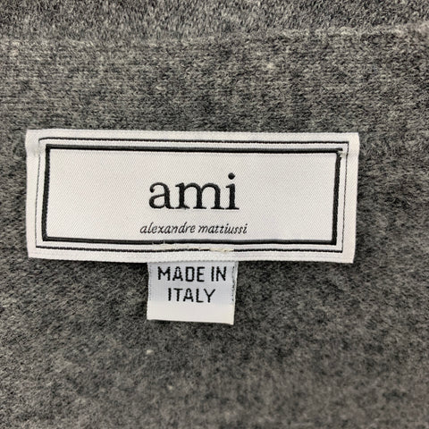 AMI by ALEXANDRE MATTIUSSI Size M Grey Heather Wool V-Neck Cardigan