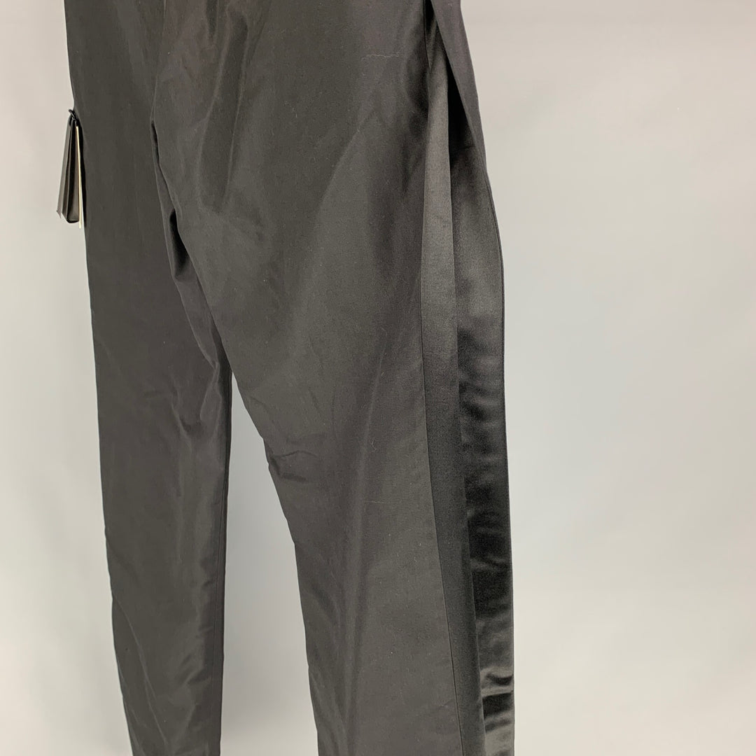 JEAN PAUL GAULTIER Size 34 Black Solid Silk Zip Up Dress Pants