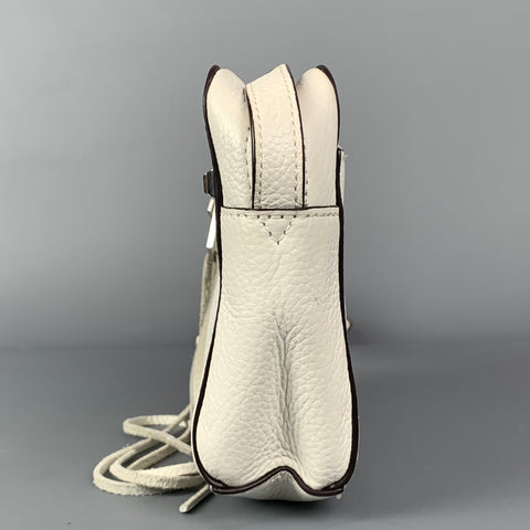 REBECCA MINKOFF White & Black Leather Cross Body Bag