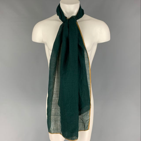 BARNEY'S NEW YORK Green Yellow Cashmere Silk Scarf