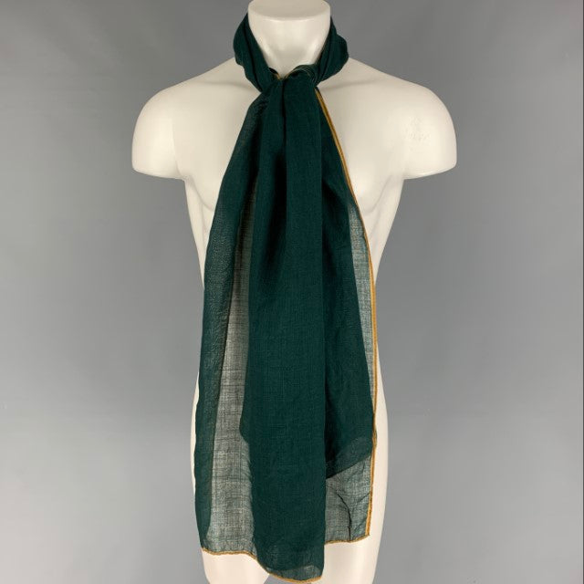BARNEY'S NEW YORK Green Yellow Cashmere Silk Scarf