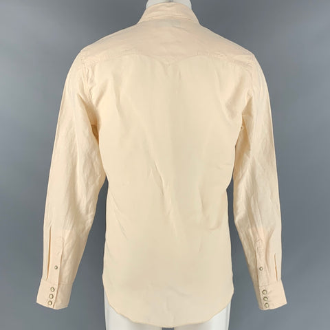 ALLSAINTS Size M Beige Lyocel Linen Western Long Sleeve Shirt