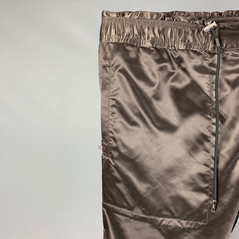 DIOR by Kim Jones Size L Grey Gunmetal Polyamide Drawstring Casual Pants