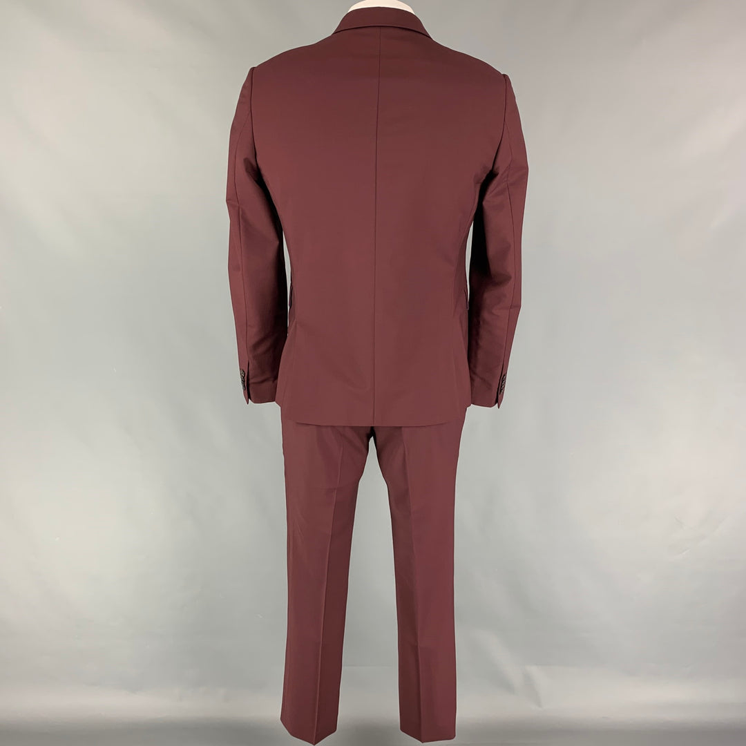 PAUL SMITH Kensington Fit Size 42 Regular Burgundy Wool Mohair Notch Lapel Suit