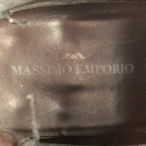 MASSIMO EMPORIO Size 10 Black Leather Ankle Chelsea Boots