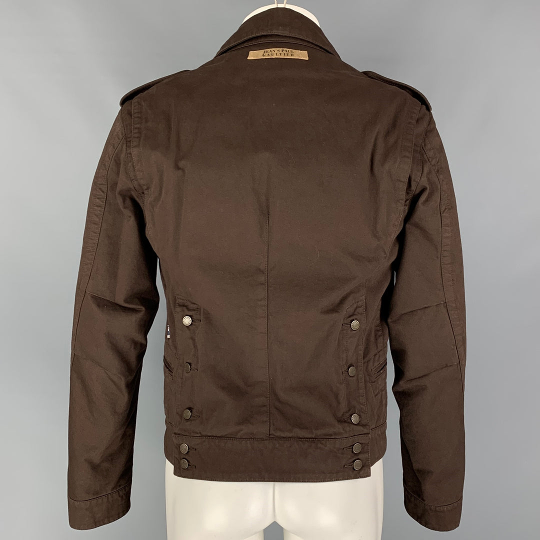 JEAN PAUL GAULTIER Size 40 Brown Button Up Simulated Vest Sailor Back Jacket