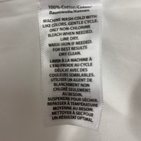 SAKS FIFTH AVENUE Size XXL White Solid Cotton Button Up Long Sleeve Shirt