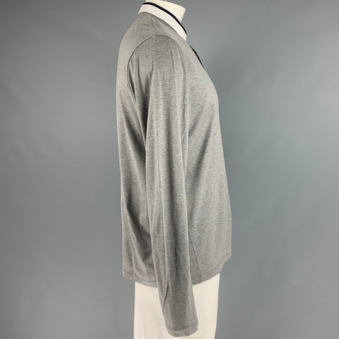 ETRO Polo de algodón blanco gris marino talla XXL