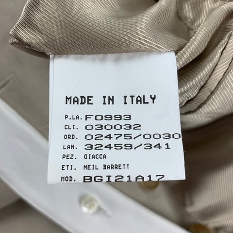 NEIL BARRETT Size 40 Khaki White Cotton / Linen Sport Coat