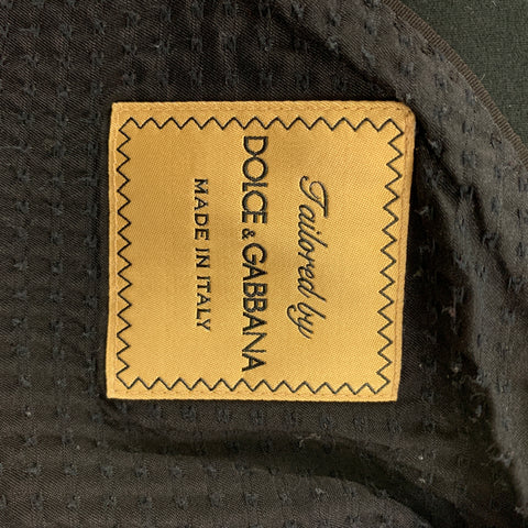 DOLCE & GABBANA Size 40 Black Cotton Peak Lapel Sport Coat
