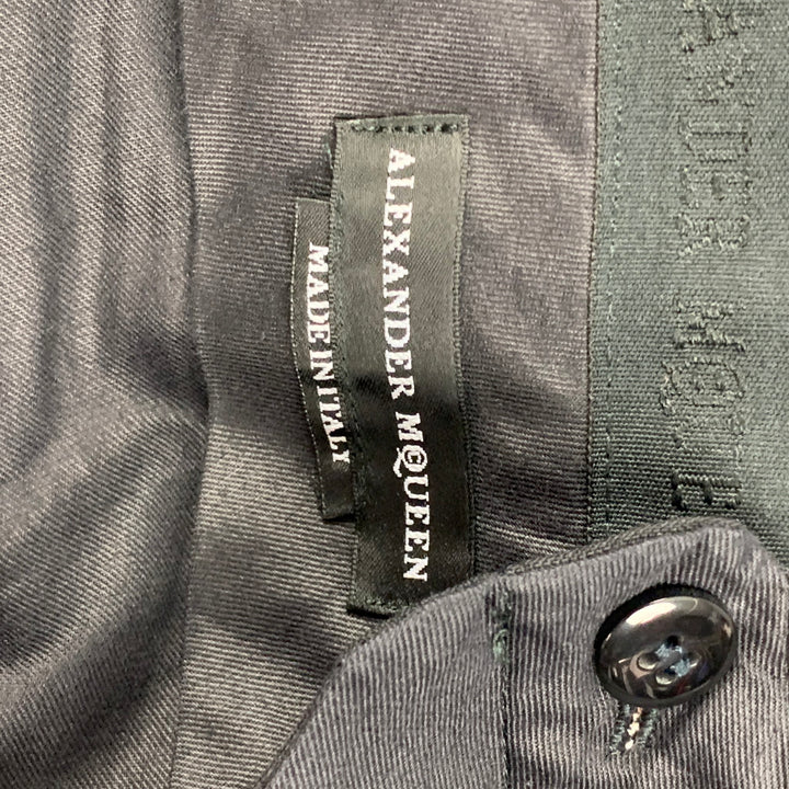 ALEXANDER MCQUEEN Size 40 Black Wool Mohair Tuxedo Dress Pants