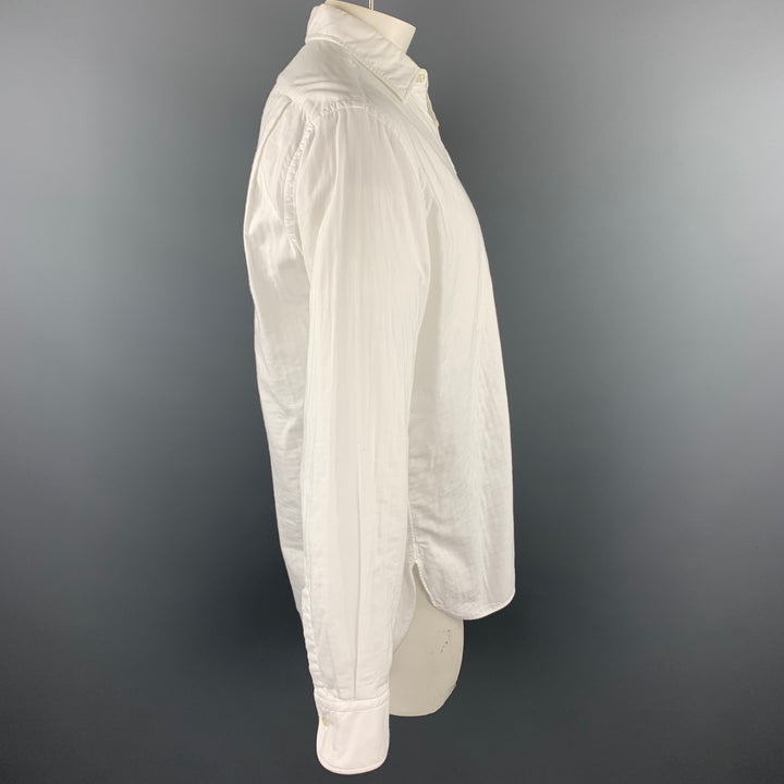 ADAM KIMMEL Size L White Cotton Button Up Long Sleeve Shirt