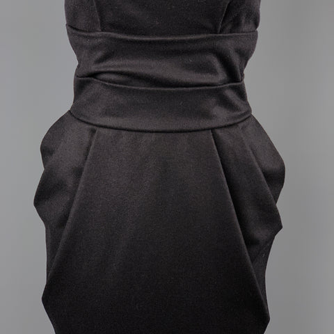 LA PETITE S***** Talla 0 Vestido de cóctel de un hombro en mezcla de lana virgen negro
