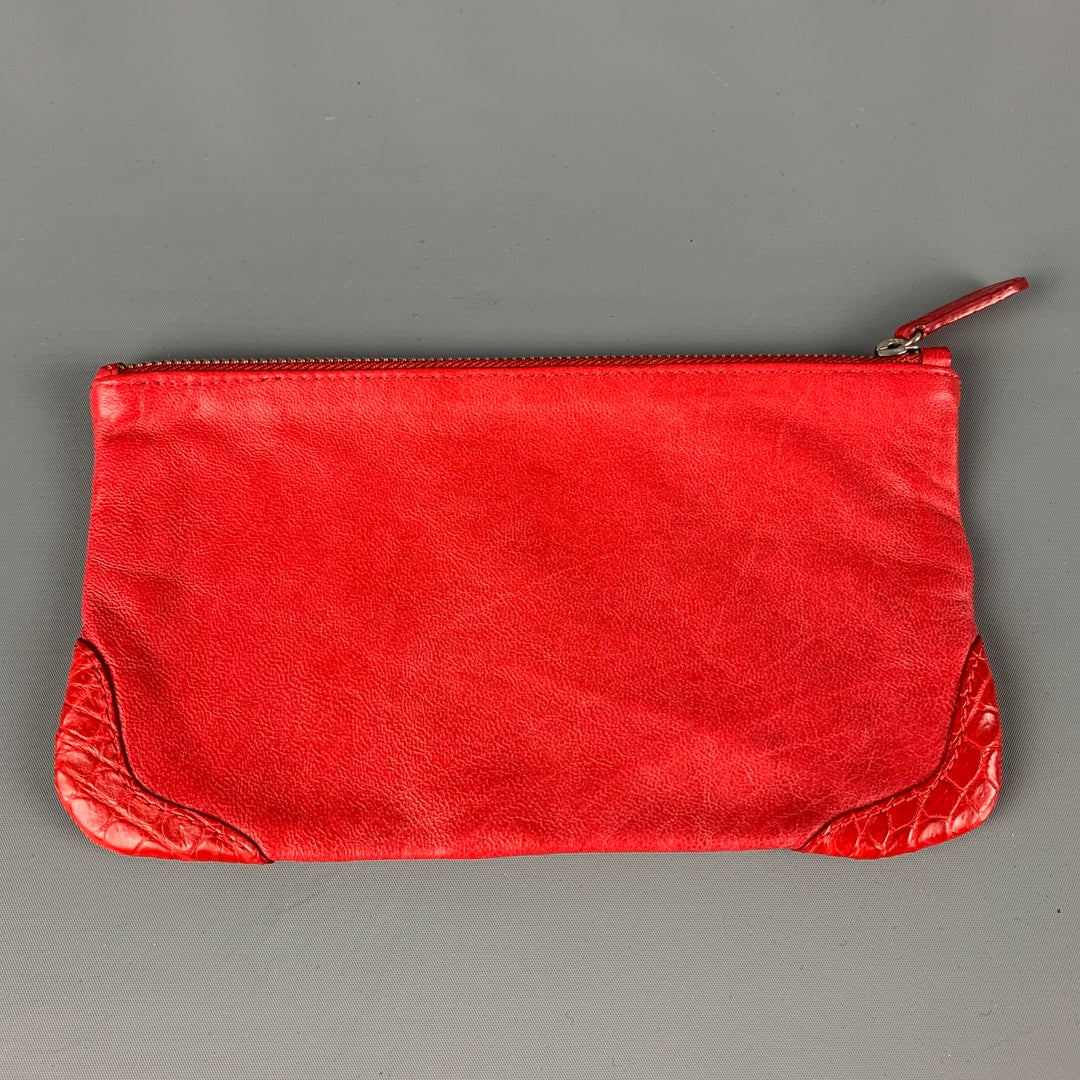 GENUINE CROCODILE SKIN Red Crocodile Tote Handbag