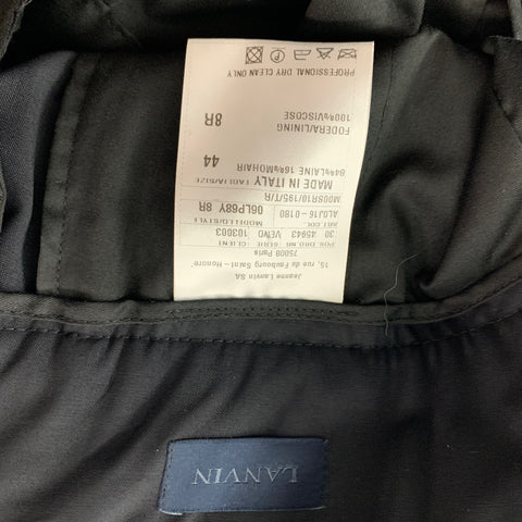 LANVIN Size 34 Navy Solid Wool Mohair Shawl Collar Tuxedo