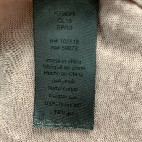 JOHN VARVATOS Size L Pink Heather Linen V-Neck T-shirt