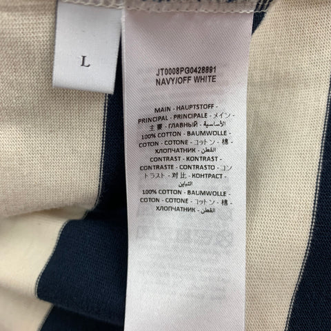 J.W.ANDERSON Size L Navy Cream Stripe Cotton Nautical T-shirt