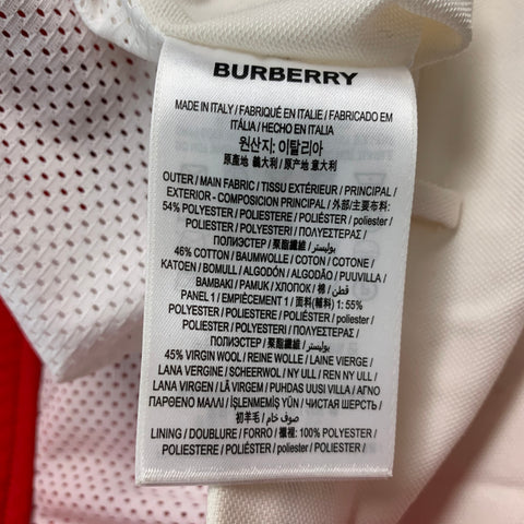 BURBERRY Talla 10 Pantalones casuales de algodón poliéster blanco rojo