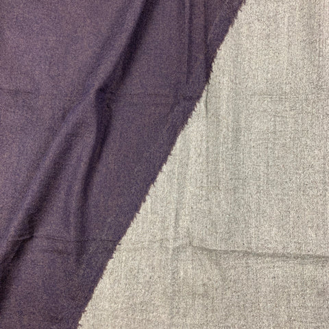 HORN PLEASE Eggplant Grey Brown Knitted Color Block Scarf