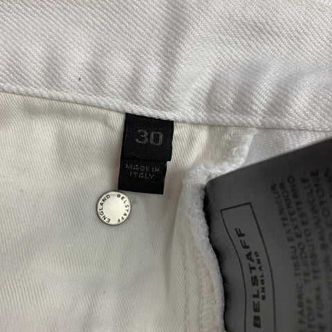 BELSTAFF Size 30 Off White Denim Zip Fly Jeans
