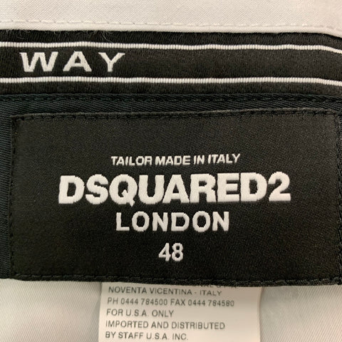DSQUARED2 Size 32 Black Wool Blend Side Tabs Dress Pants