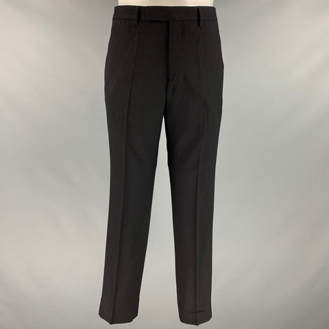PAUL SMITH Size 38 Black Wool Notch Lapel Suit