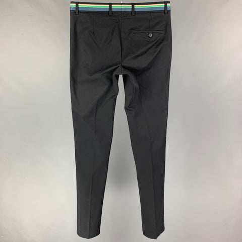 WALTER VAN BEIRENDONCK Size 32 Black Wool Polyester Zip Fly Dress Pants