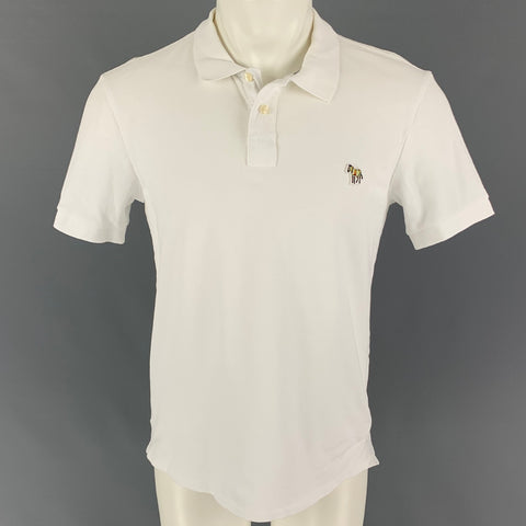 PS by PAUL SMITH Size M White Embroidery Cotton Short Sleeve Polo