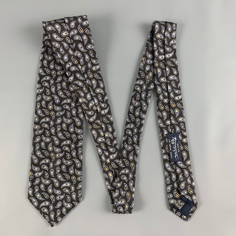 MICKY Black Blue Paisley Silk Tie