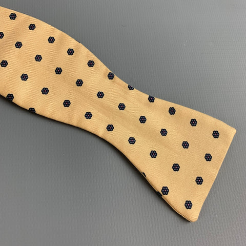 ROBERT TALBOTT Yellow Navy Floral Silk Bow Tie