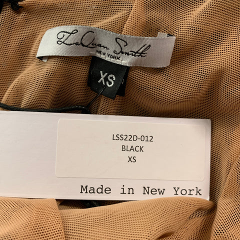 LA QUAN SMITH Size XS Black Nude Long Sleeve Mini Cocktail Dress