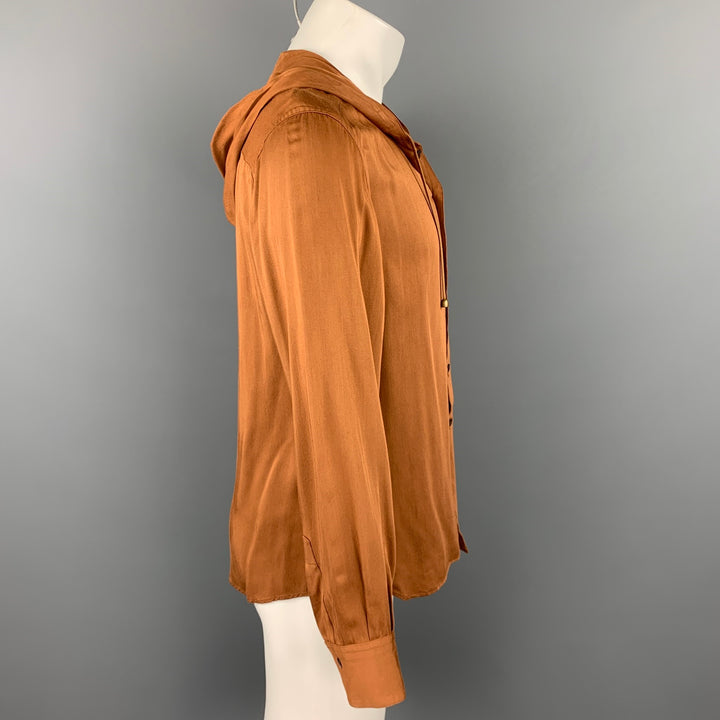 Vintage JEAN PAUL GAULTIER Size 40 Tan Cotton Hooded Shirt Jacket