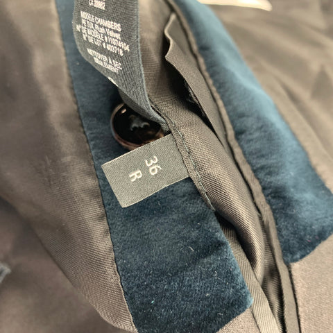 THEORY Size 36 Navy Black Velvet Cotton Peak Lapel Sport Coat