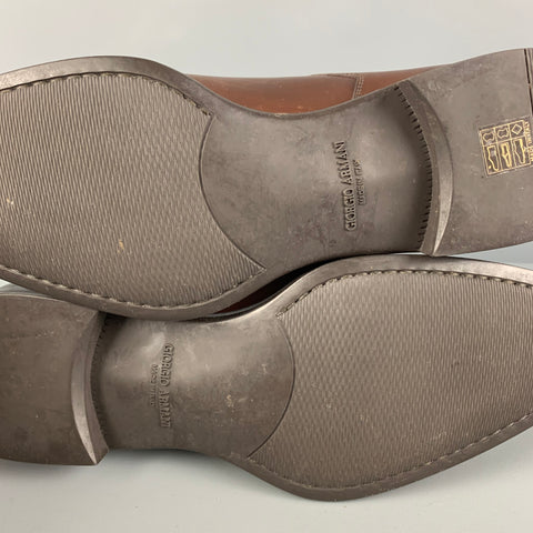 GIORGIO ARMANI Size 10 Brown Leather Lace Up Shoes