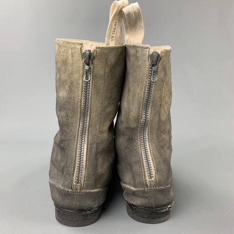 VOLGA VOLGA Size 7.5 Grey Distressed Leather Ankle Boots