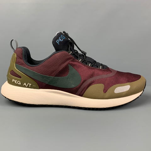 Zapatillas NIKE PEGASUS A/T talla 12 color borgoña oliva color block