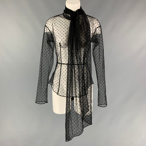 MARC JACOBS Blusa con lazo de lunares negros Talla 0
