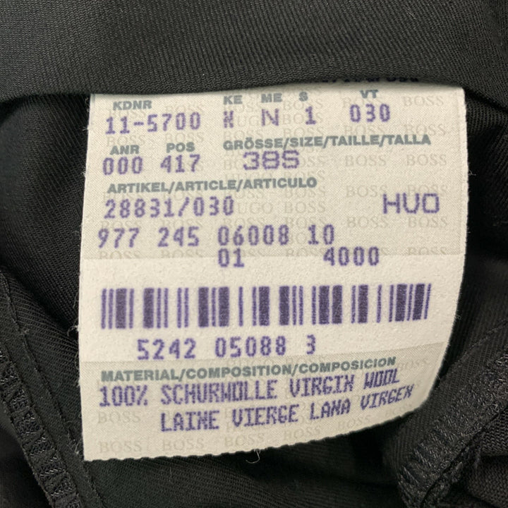 BOSS by HUGO BOSS Size 38 Short Black Virgin Wool Single breasted 34 29 Suit