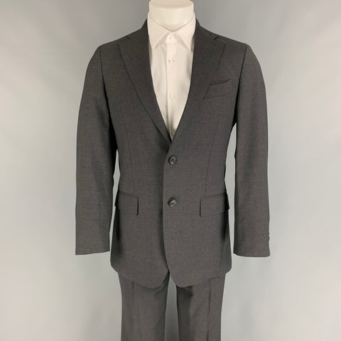 SALVATORE FERRAGAMO Talla 38 Traje con solapa de muesca de lana color carbón