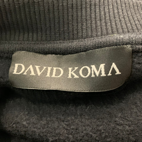 DAVID KOMA Size XS Black Cotton Embroidered Sweatshirt Pullover