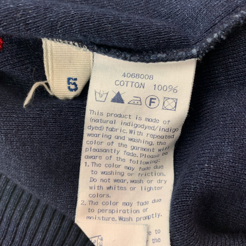 45rpm Size XL Navy Graphic Cotton Crew-Neck Pullover