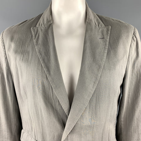 ADAM KIMMEL Size XL Grey Cotton Peak Lapel Casual Sport Coat